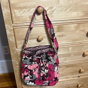 Vera Bradley Quick Draw Cross Body Mocha Rouge Retired 2012